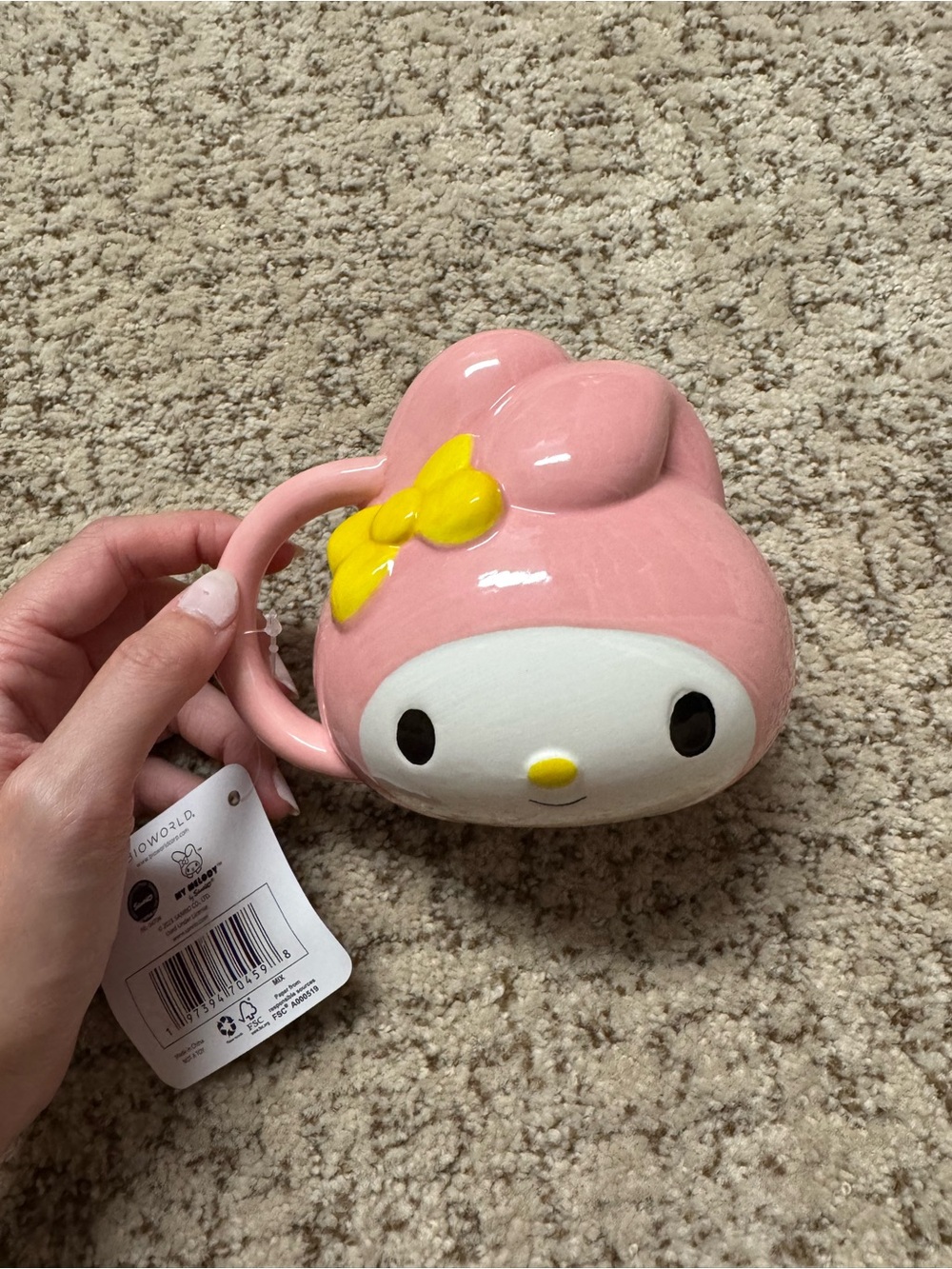 Sanrio Ceramic Character Mugs in Yellow, Green, Pink, White, and Cream - Picture 6 of 11